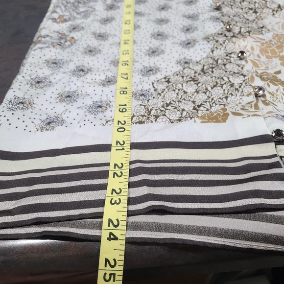 Calvin Klein Shell Collared Tank Top Multi-colored Brown Cream Sleeveless XS - Picture 7 of 8